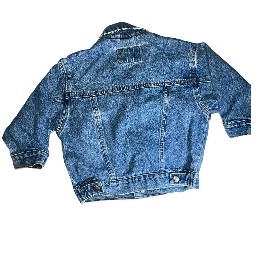 OshKosh B'Gosh Vintage Y2K blue denim trucker toddler jacket sz 3/3T girls/boy